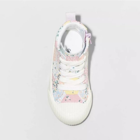 Toddler Girls' Shane Lace-Up Zipper Sneakers Floral - Cat & Jack™ - Picture 3 of 5